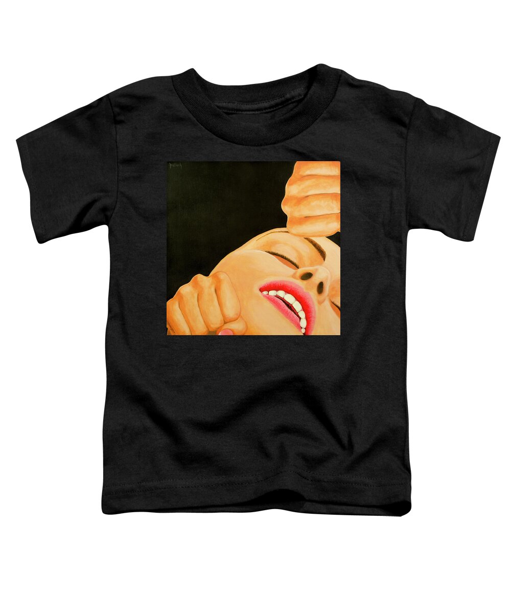 Woman's Face Toddler T-Shirt featuring the painting Bliss by Jack Malloch