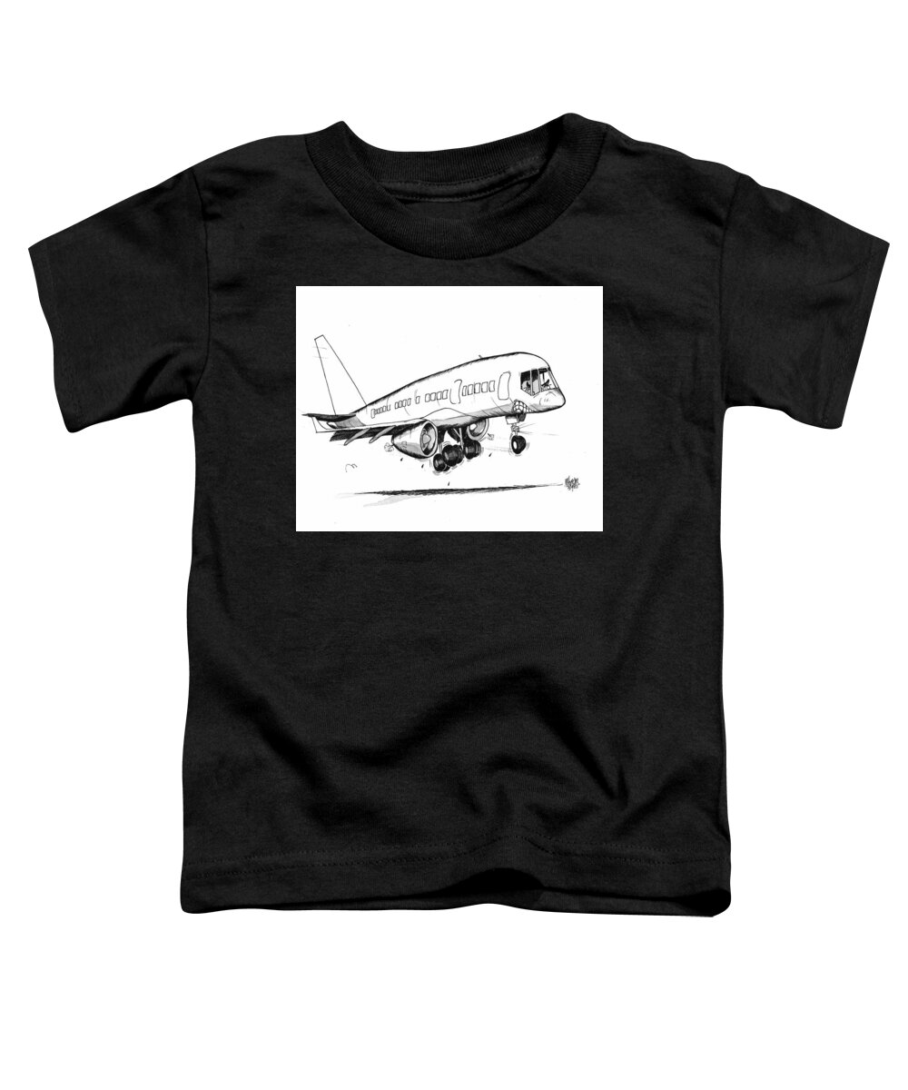 Original Art Toddler T-Shirt featuring the drawing Boeing 757 Original by Michael Hopkins