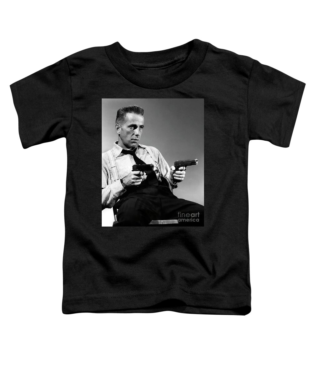 Gun Toddler T-Shirt featuring the photograph Bogart with 6-shooter by Doc Braham