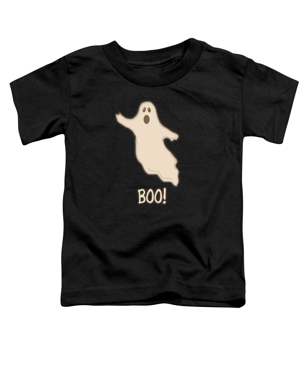 Halloween Toddler T-Shirt featuring the digital art Boo The Ghost by Flippin Sweet Gear