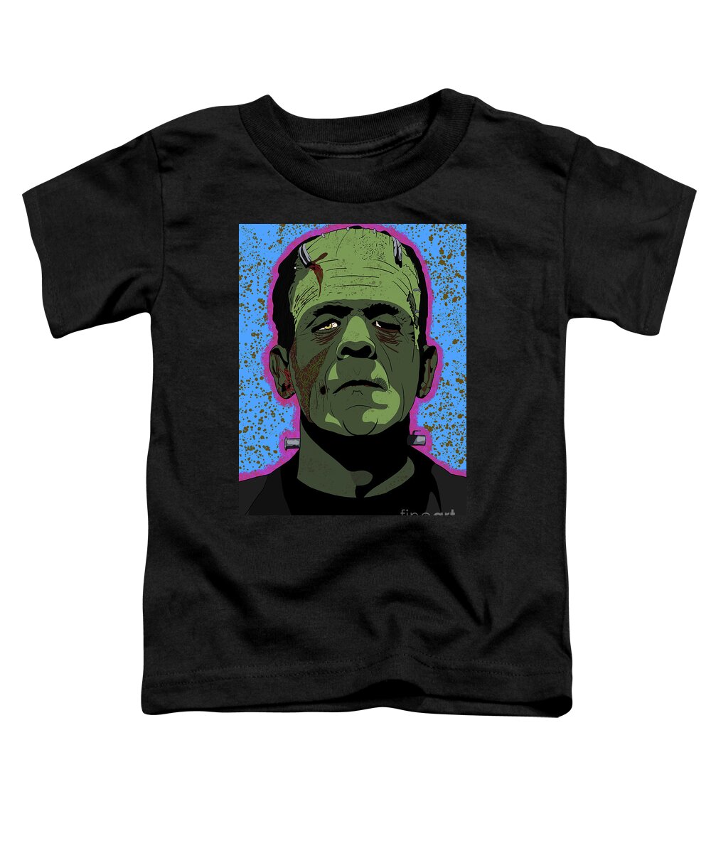 Boris Karloff Toddler T-Shirt featuring the digital art Boris Karloff Frankenstein's monster by Marisol VB