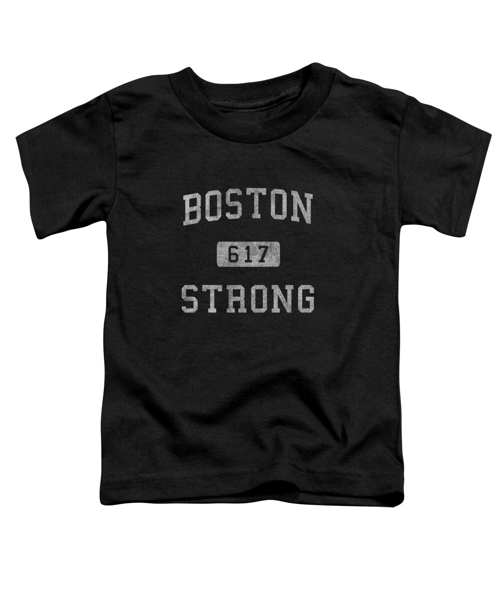 Funny Toddler T-Shirt featuring the digital art Boston Strong Retro by Flippin Sweet Gear