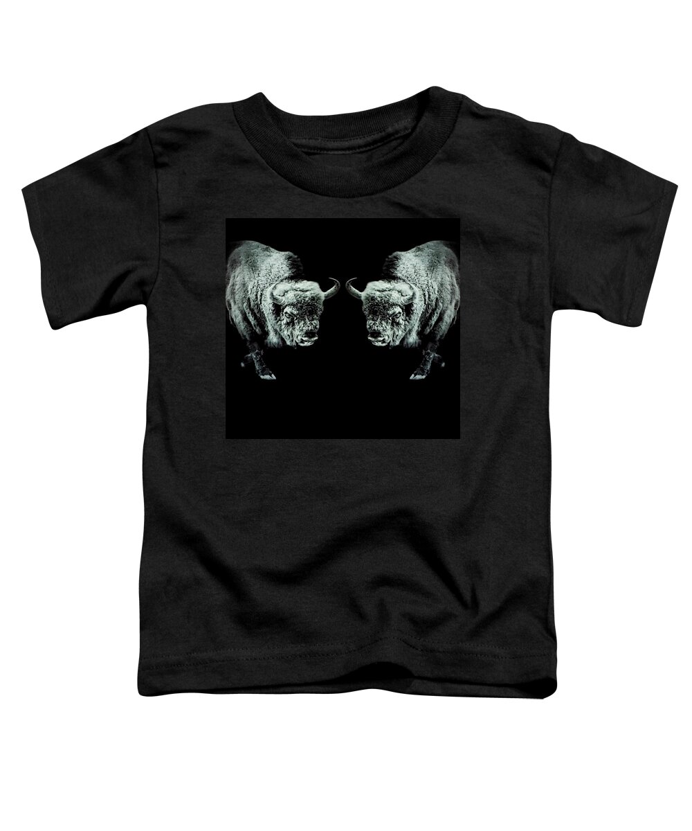 Buffalo Mask Toddler T-Shirt featuring the digital art Buffalo Mask by Weston Westmoreland