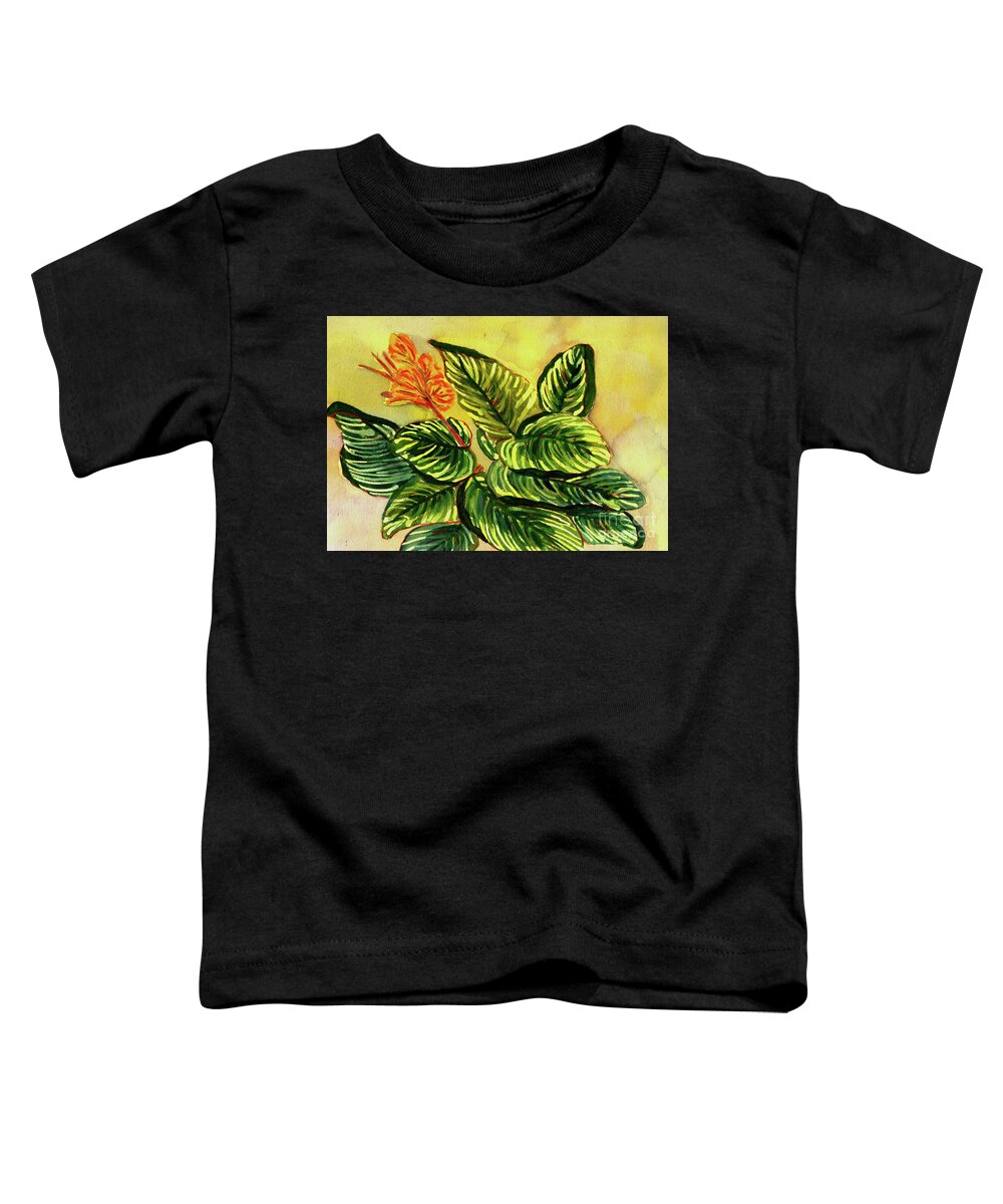 Canna In Bloom Toddler T-Shirt featuring the painting Canna in Bloom by L A Feldstein