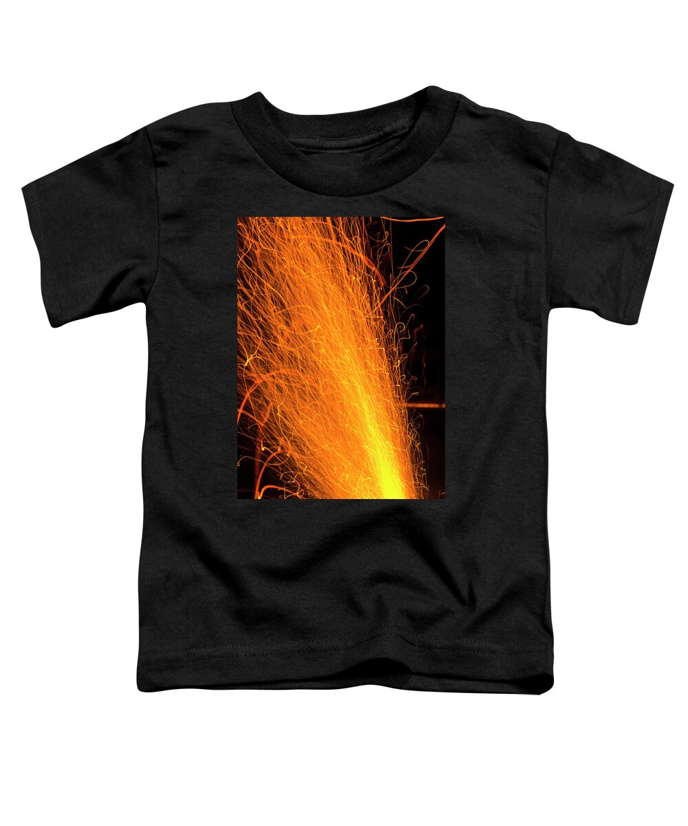 Black Toddler T-Shirt featuring the photograph Cannon Fuse Burning Brightly by Charles Floyd