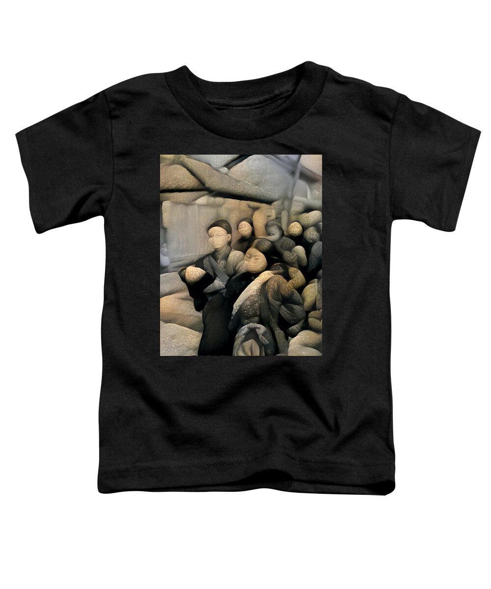 Covid Toddler T-Shirt featuring the digital art Cast the First Stone by Matthew Lazure