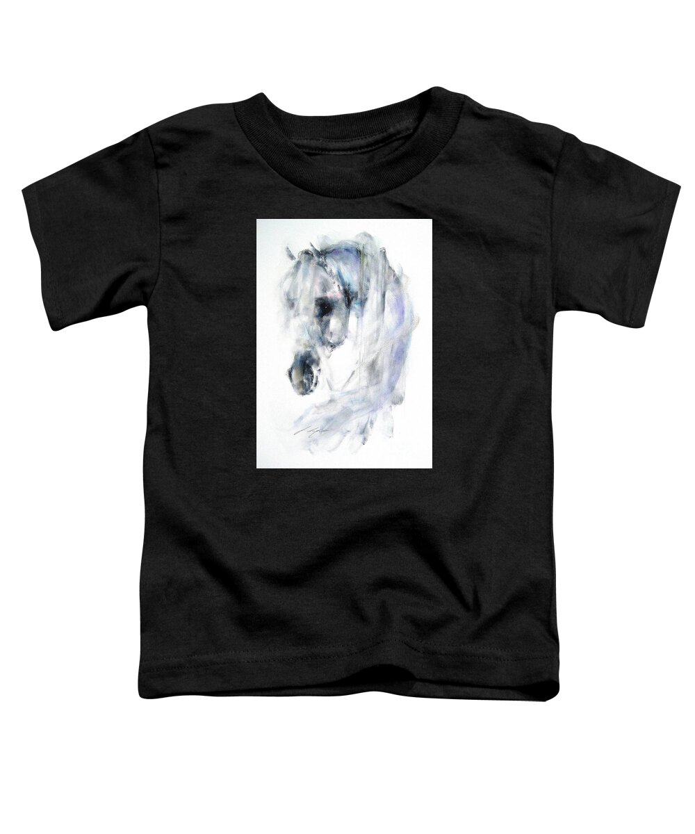 Equestrian Painting Toddler T-Shirt featuring the painting Celeste by Janette Lockett