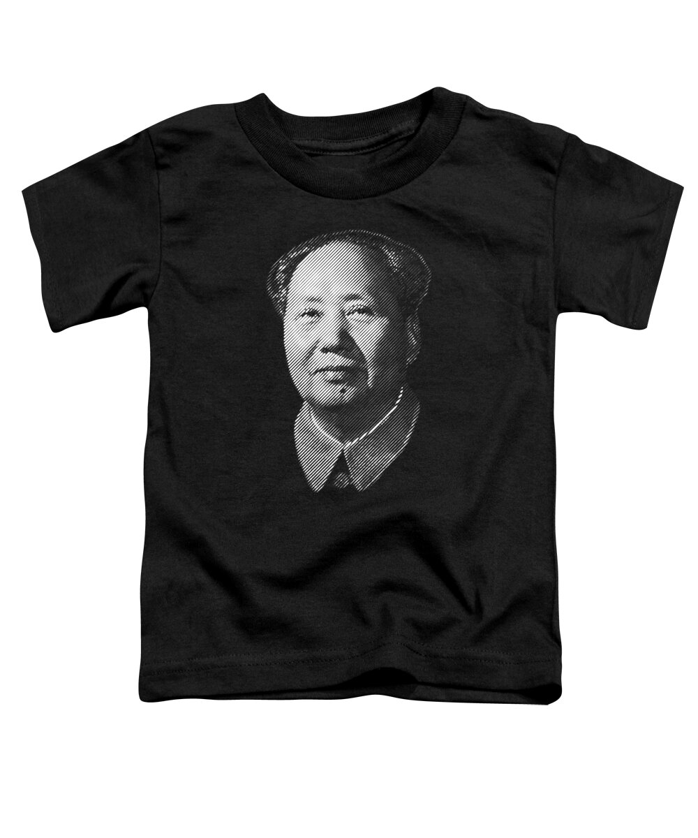 Mao Toddler T-Shirt featuring the digital art Chairman Mao Zedong, portrait by Cu Biz
