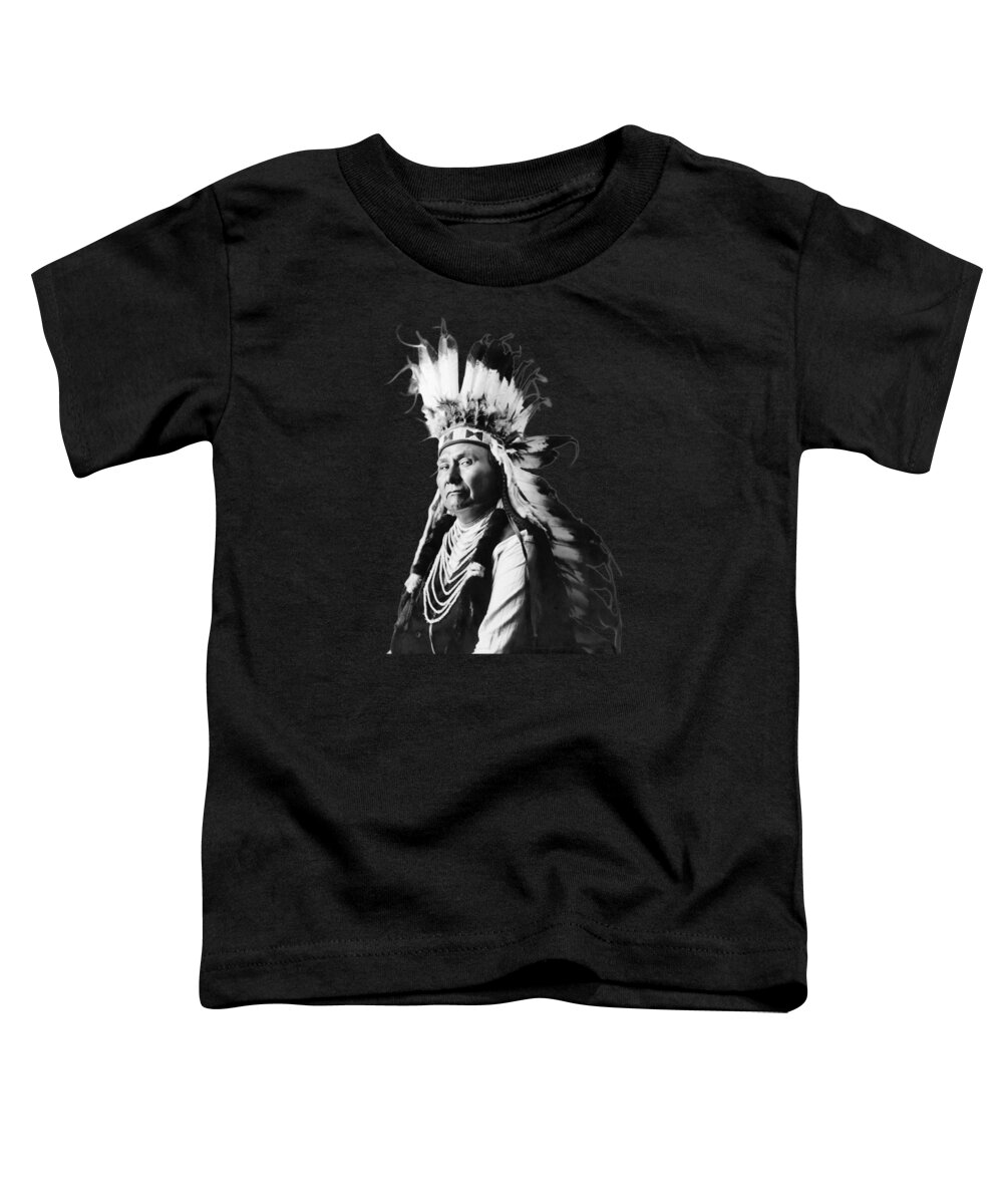 Chief Joseph Toddler T-Shirt featuring the photograph Chief Joseph Portrait - Nez Perce Leader - 1900 by War Is Hell Store