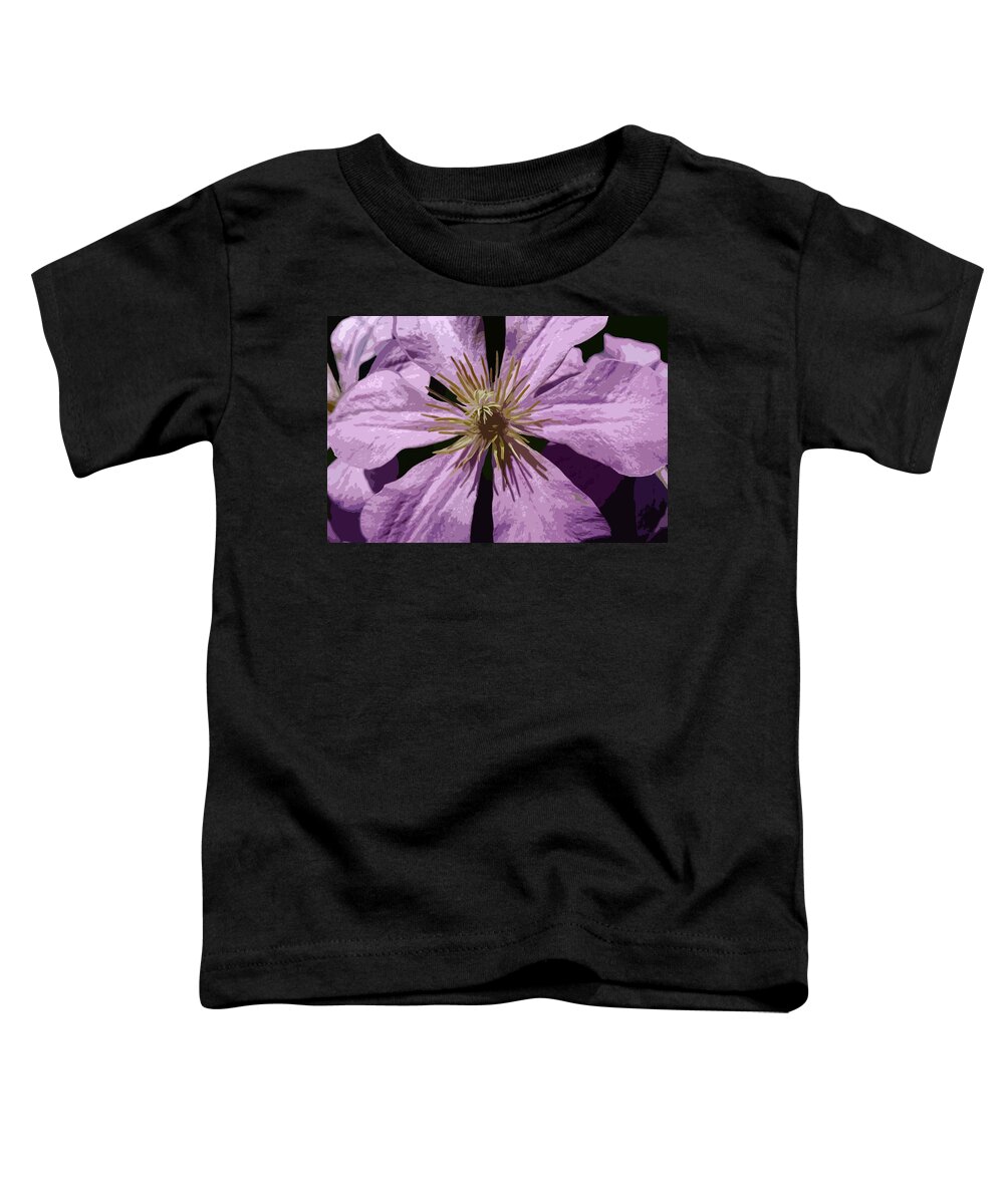Nature Toddler T-Shirt featuring the mixed media Climatis by Judy Link Cuddehe