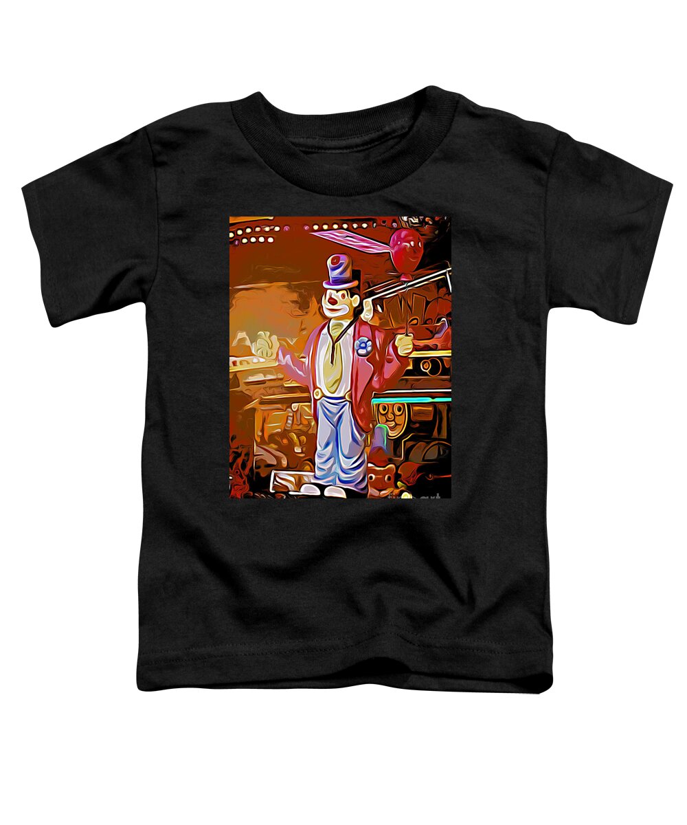 Clown Toddler T-Shirt featuring the photograph Clown with red balloon by Eva-Maria Di Bella