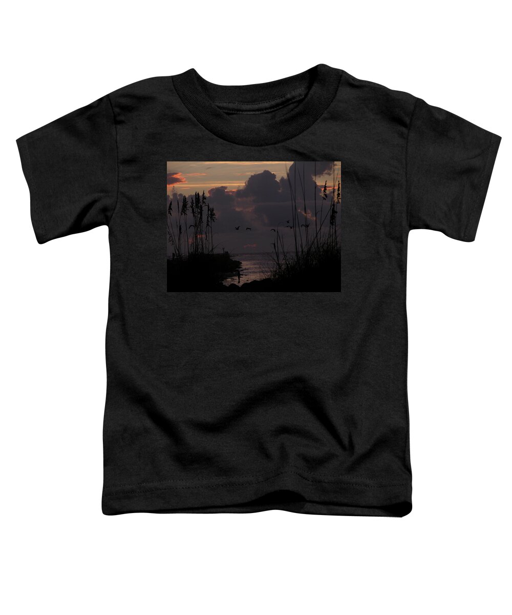 Beautiful Photographs Of Dawn Toddler T-Shirt featuring the photograph Dawn cloud cover by Julianne Felton