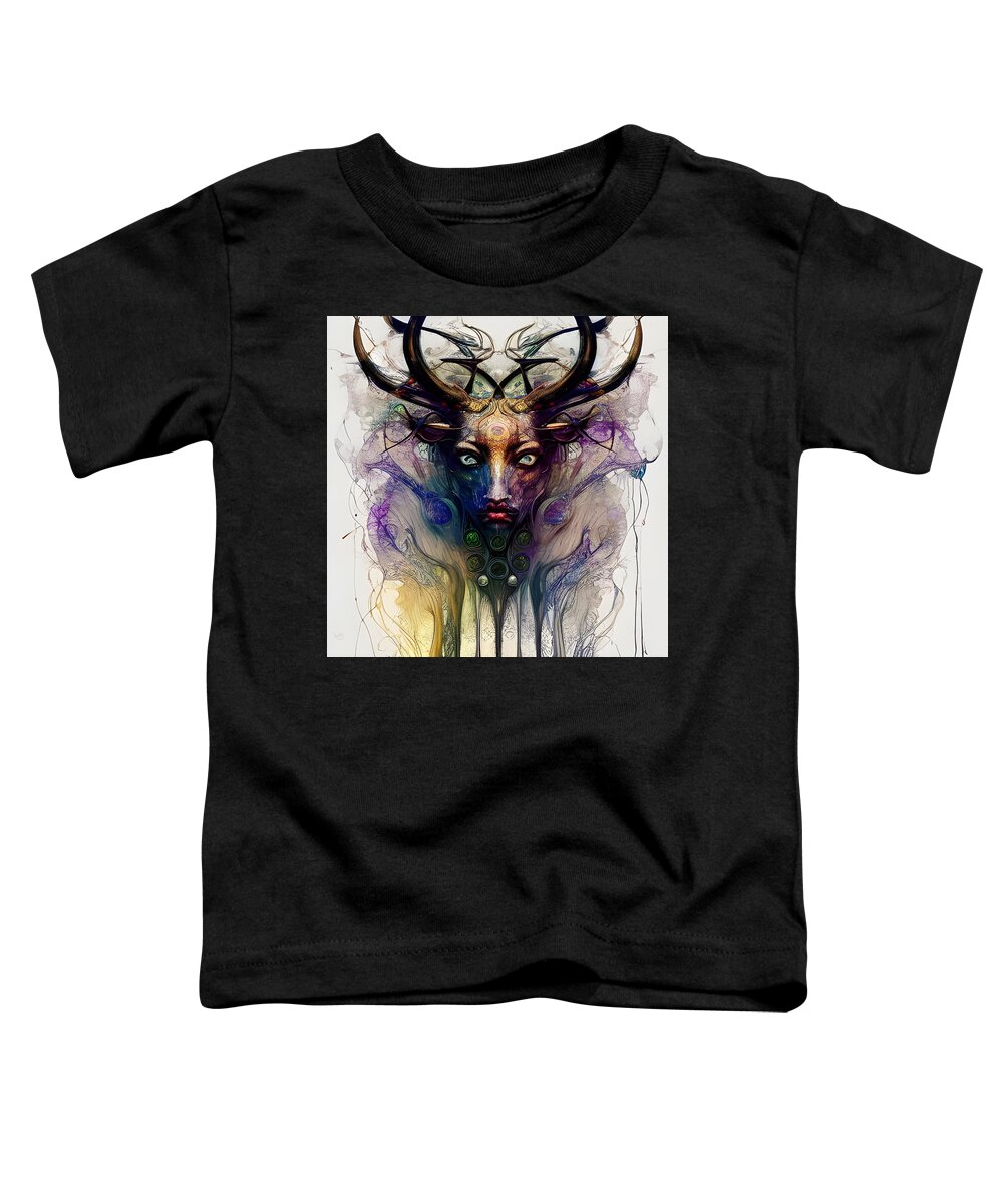 Digital Toddler T-Shirt featuring the digital art Deer Woman by Beverly Read