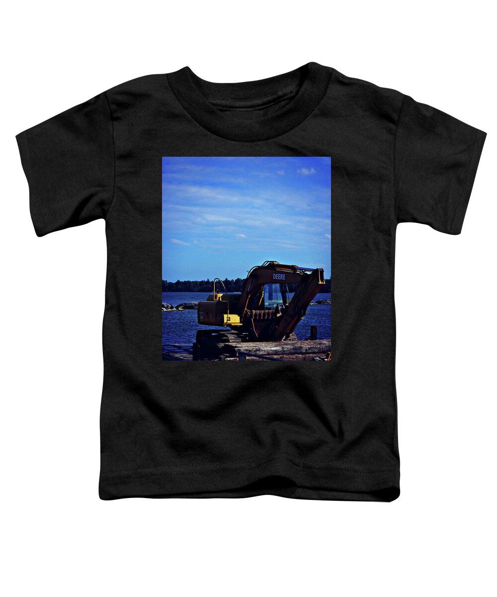 Don't Move Deere Toddler T-Shirt featuring the photograph Don't Move Deere by Cyryn Fyrcyd