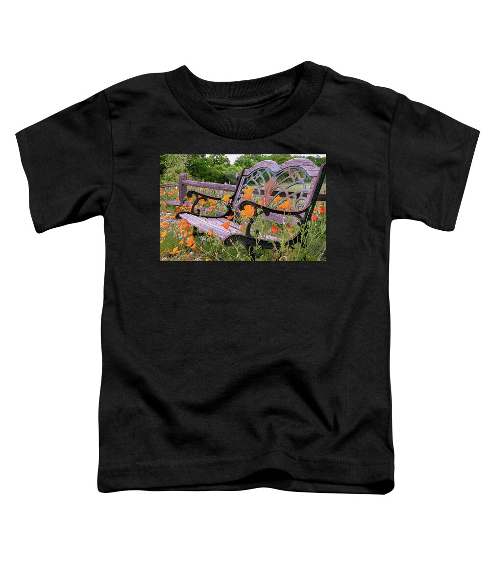 California Poppies Toddler T-Shirt featuring the photograph Don't Sit on the Poppies by Sally Bauer