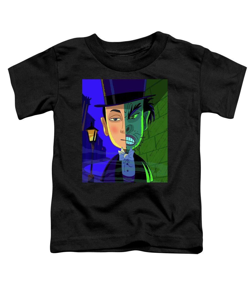 Dr. Jeckle And Mr. Hyde Toddler T-Shirt featuring the digital art Dr. Jeckle and Mr. Hyde by Alan Bodner