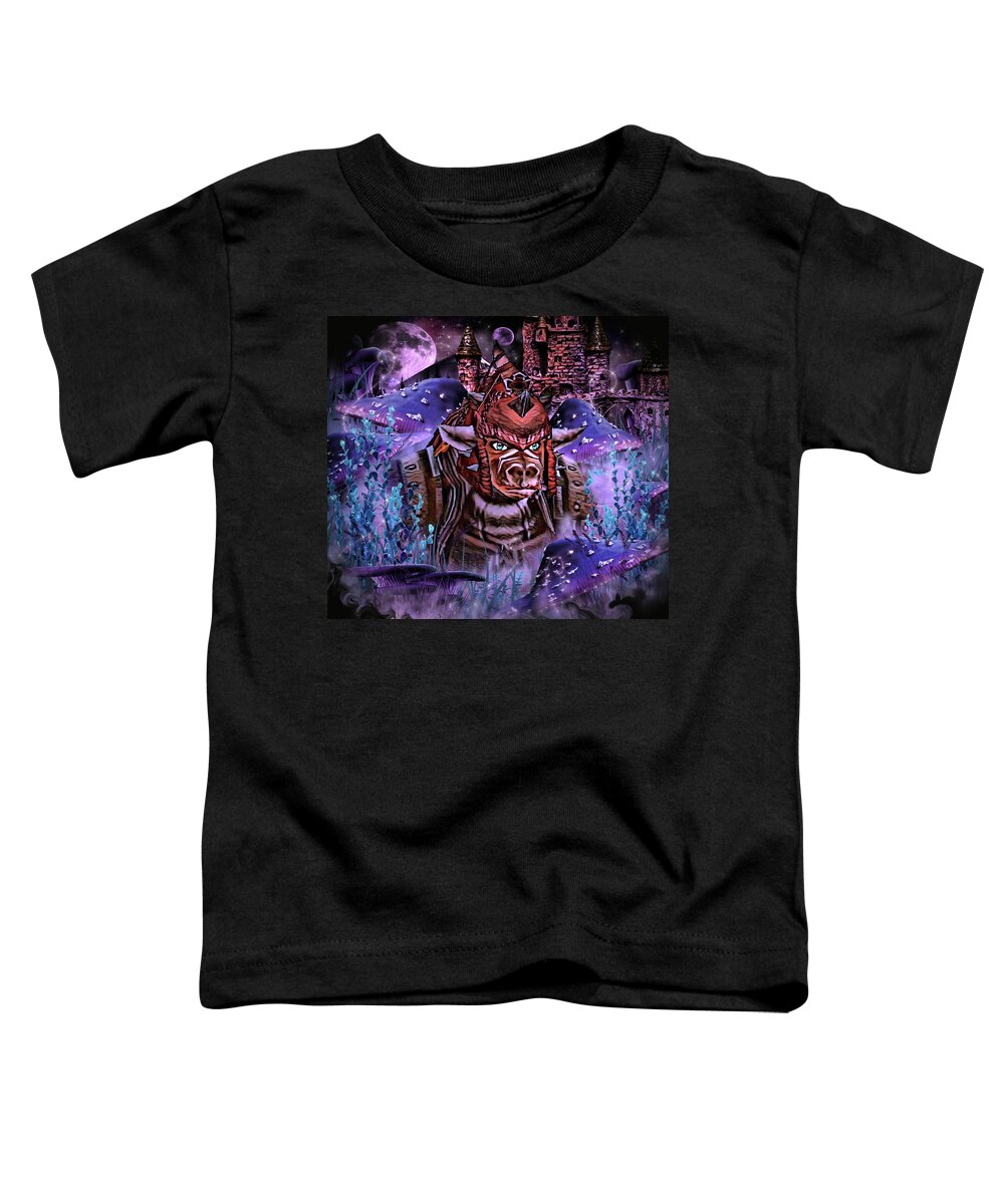 Digital Art Toddler T-Shirt featuring the digital art Druid for the Horde by Artful Oasis