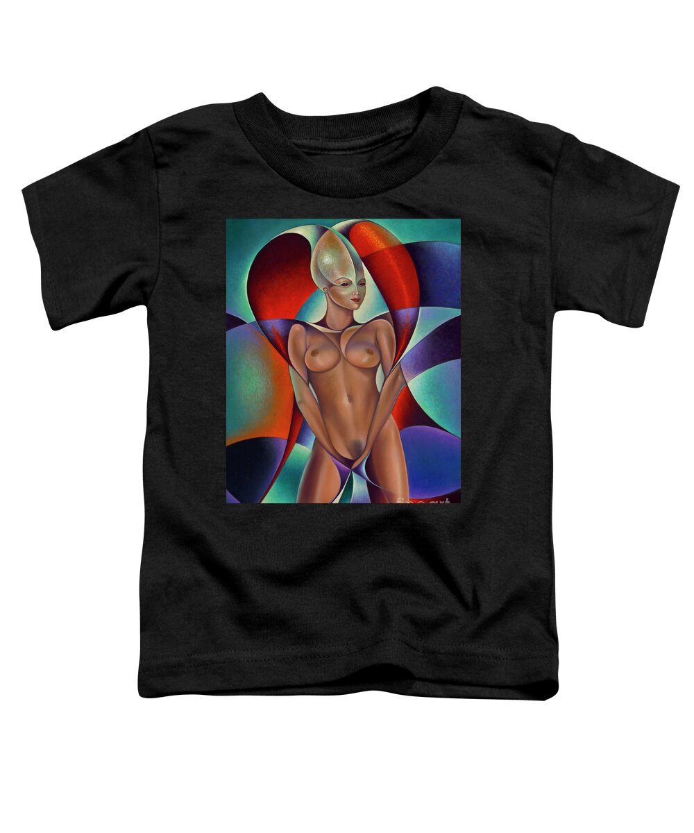 Alien Toddler T-Shirt featuring the painting Dynamic Queen II by Ricardo Chavez-Mendez