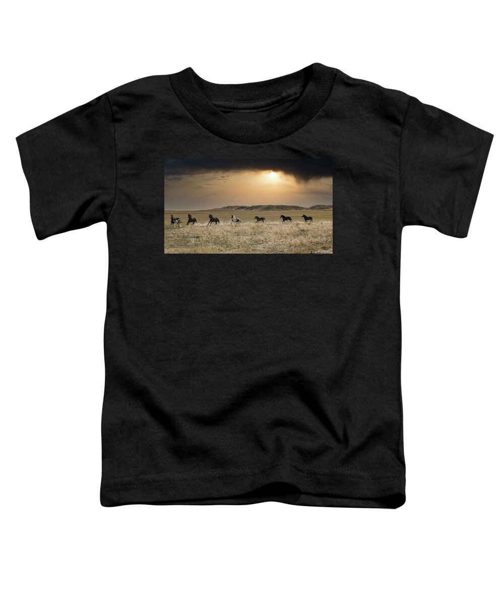 Horse Toddler T-Shirt featuring the photograph Eastern Montana Horses by Bert Peake