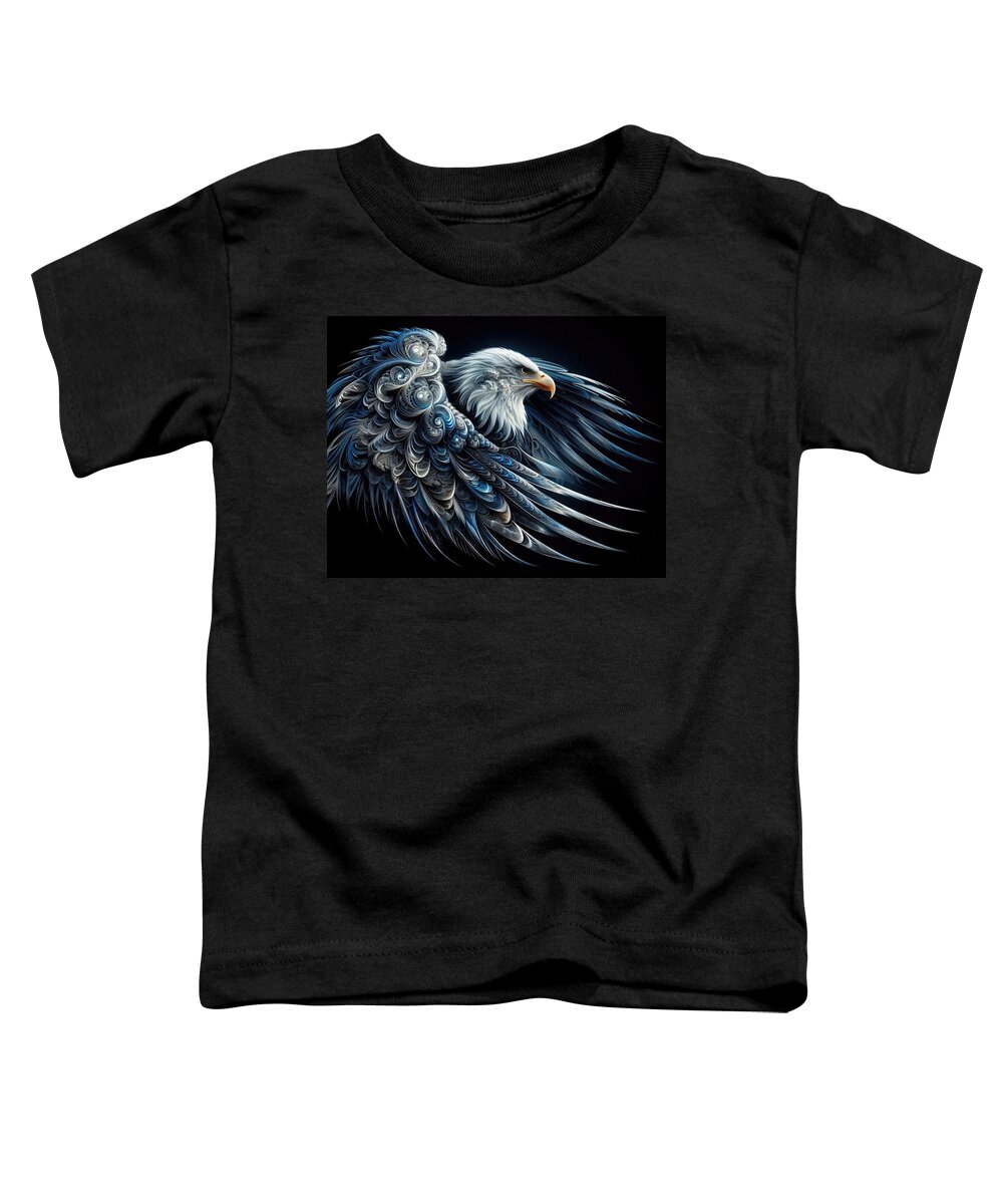 Eagle Toddler T-Shirt featuring the digital art Echoes of the Eagle by Bill and Linda Tiepelman