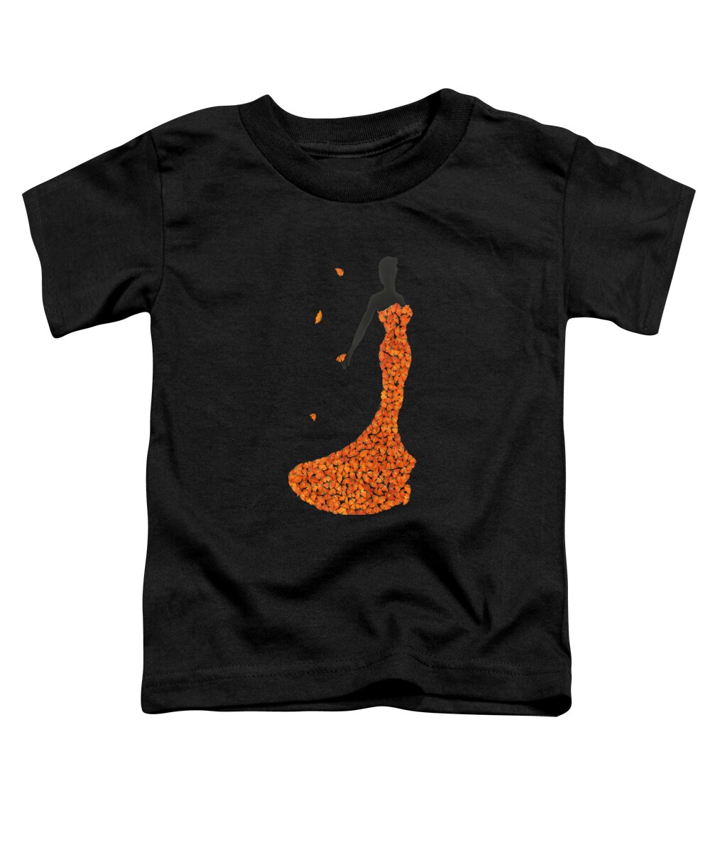  Toddler T-Shirt featuring the digital art Elegant in Orange by Scott Fulton