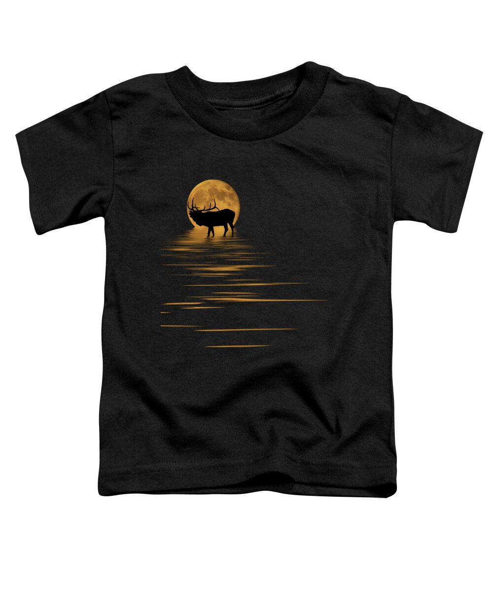 Bugle Toddler T-Shirt featuring the photograph Elk In The Moonlight by Shane Bechler