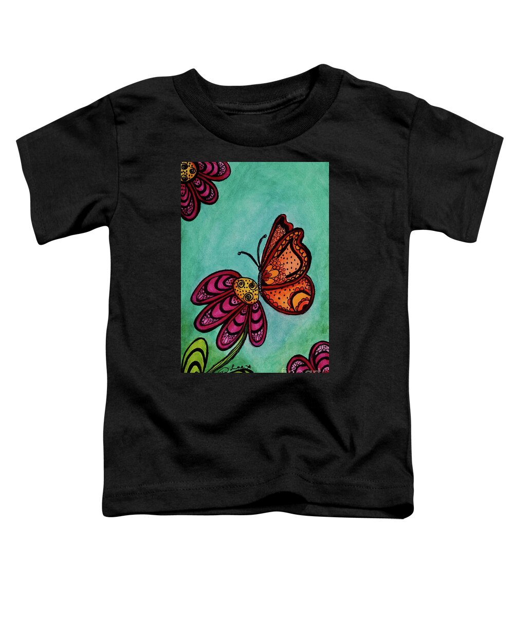 Dorothy Lee Art Toddler T-Shirt featuring the drawing End Of Summer Love by Dorothy Lee