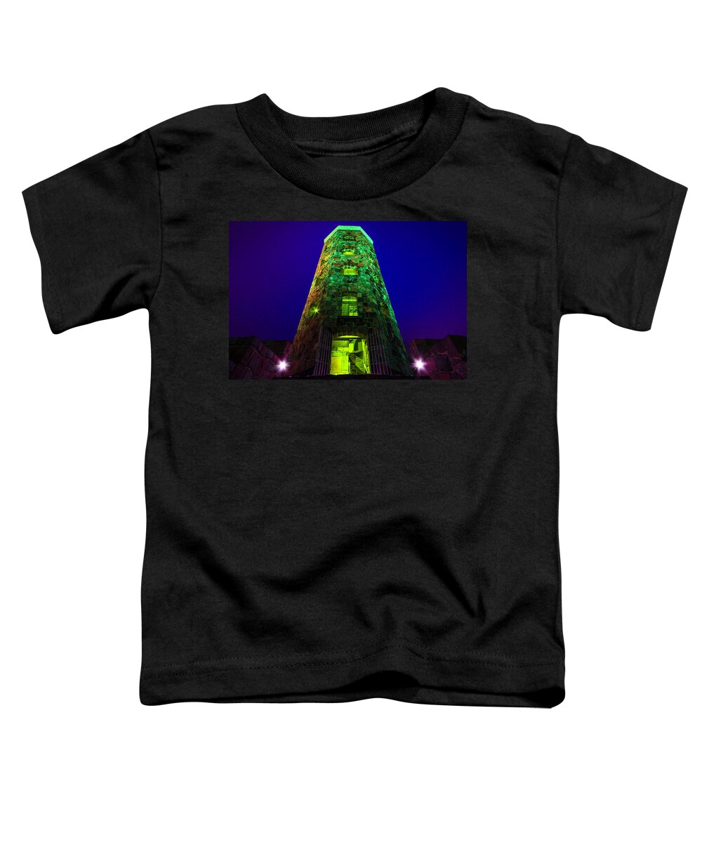  Toddler T-Shirt featuring the photograph Enger Tower Glowing by Nicole Engstrom