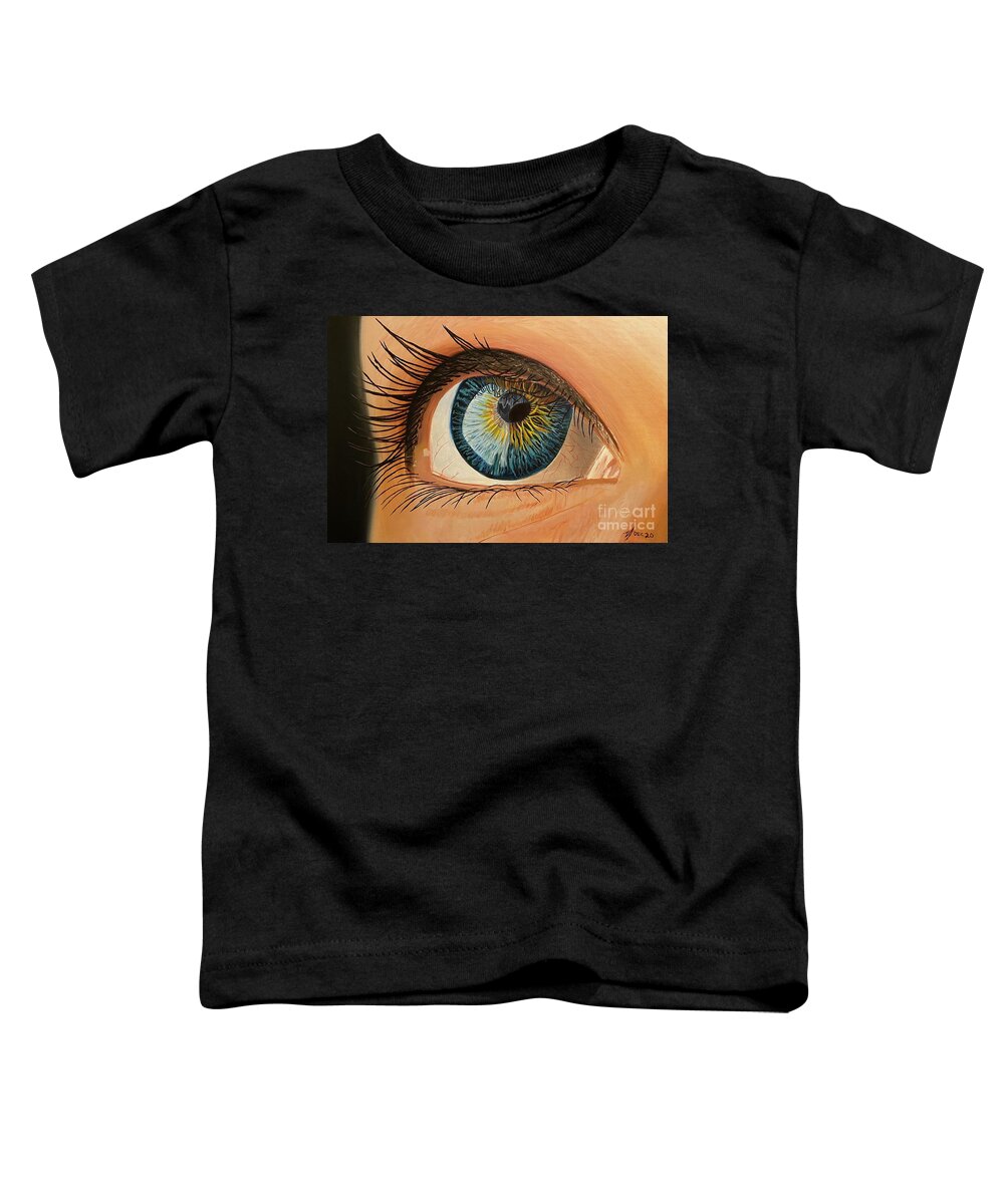 #artwithmckenzie Toddler T-Shirt featuring the painting Eye #2 by Michael McKenzie