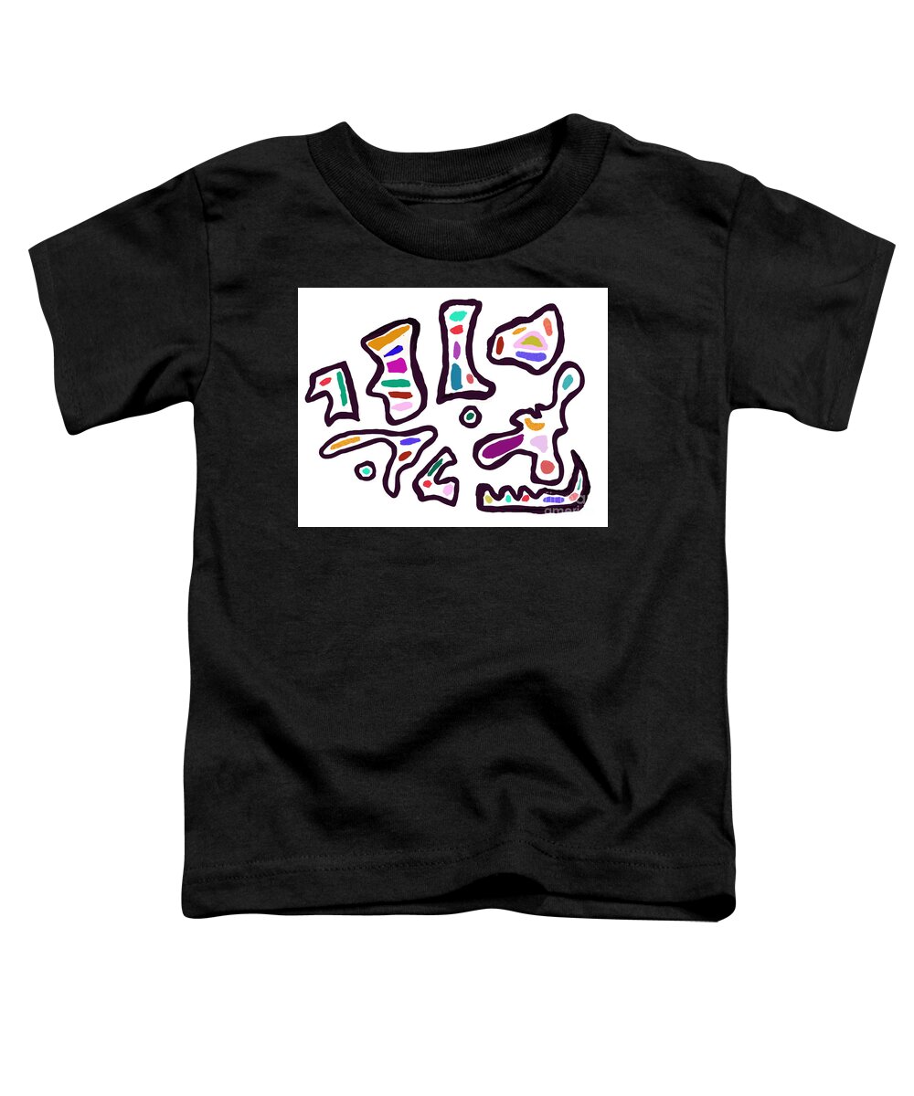 Impressionistic Expressionism Toddler T-Shirt featuring the digital art Face of Mayan Warrior by Zotshee Zotshee