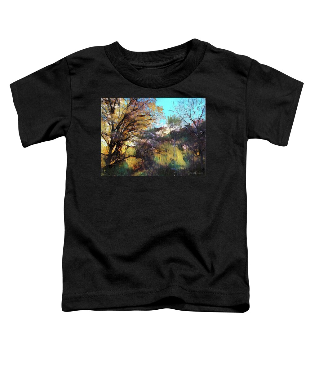 Woods Toddler T-Shirt featuring the photograph Fall Colors In The Backyard by Tim Nyberg