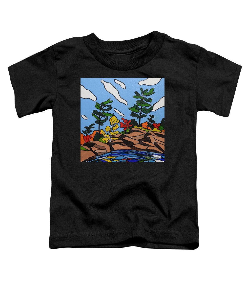 Trees Toddler T-Shirt featuring the painting Fall cove by Petra Burgmann