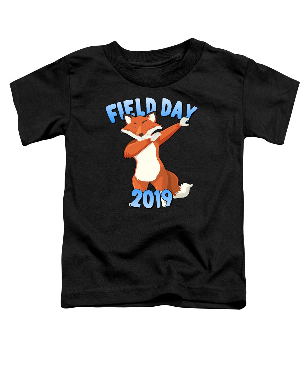 School Toddler T-Shirt featuring the digital art Field Day 2019 Dabbing Fox by Flippin Sweet Gear