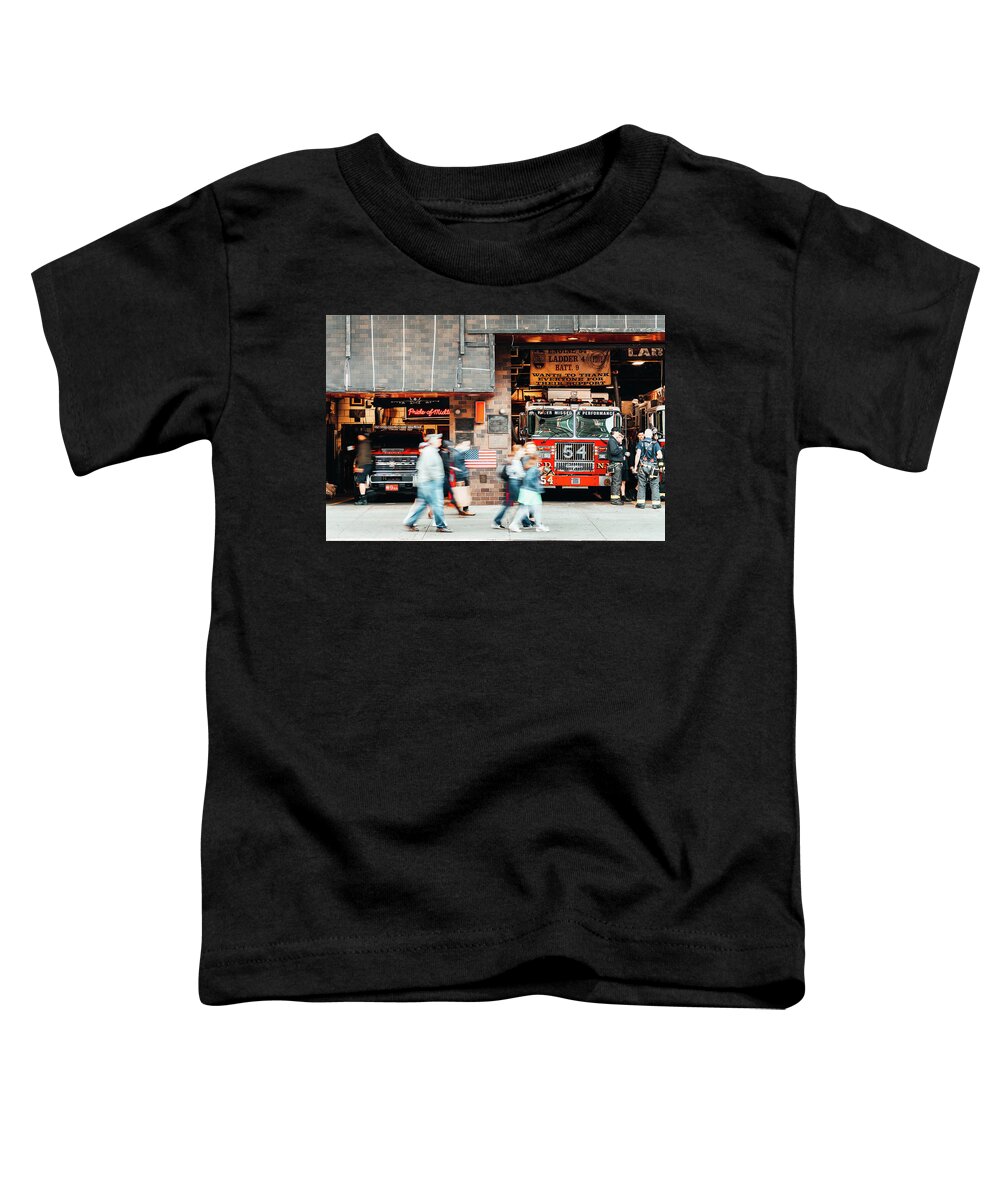 City Toddler T-Shirt featuring the photograph Firefighters in New York City by Francesco Riccardo Iacomino