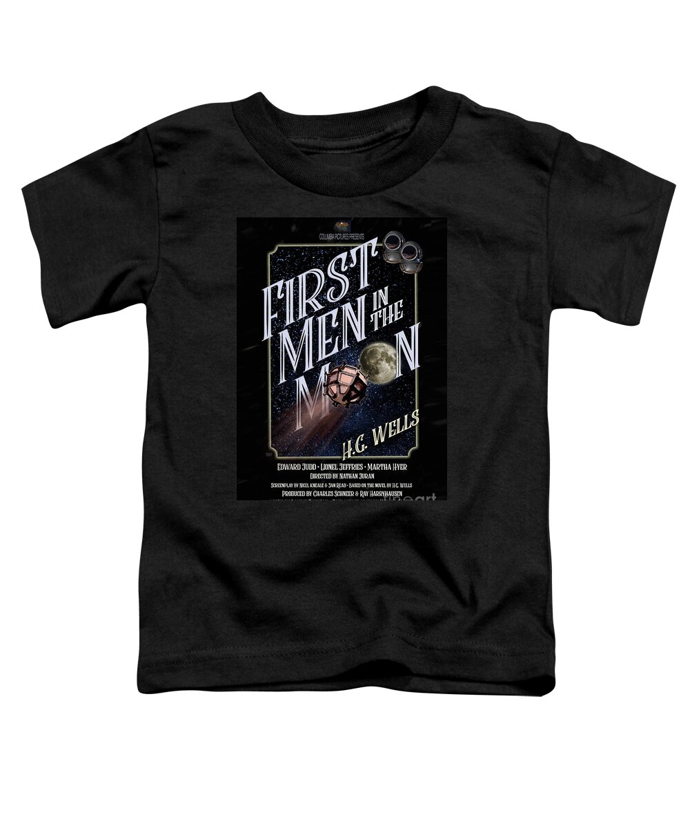 H.g. Wells Toddler T-Shirt featuring the digital art First Men In The Moon Movie Poster by Brian Watt