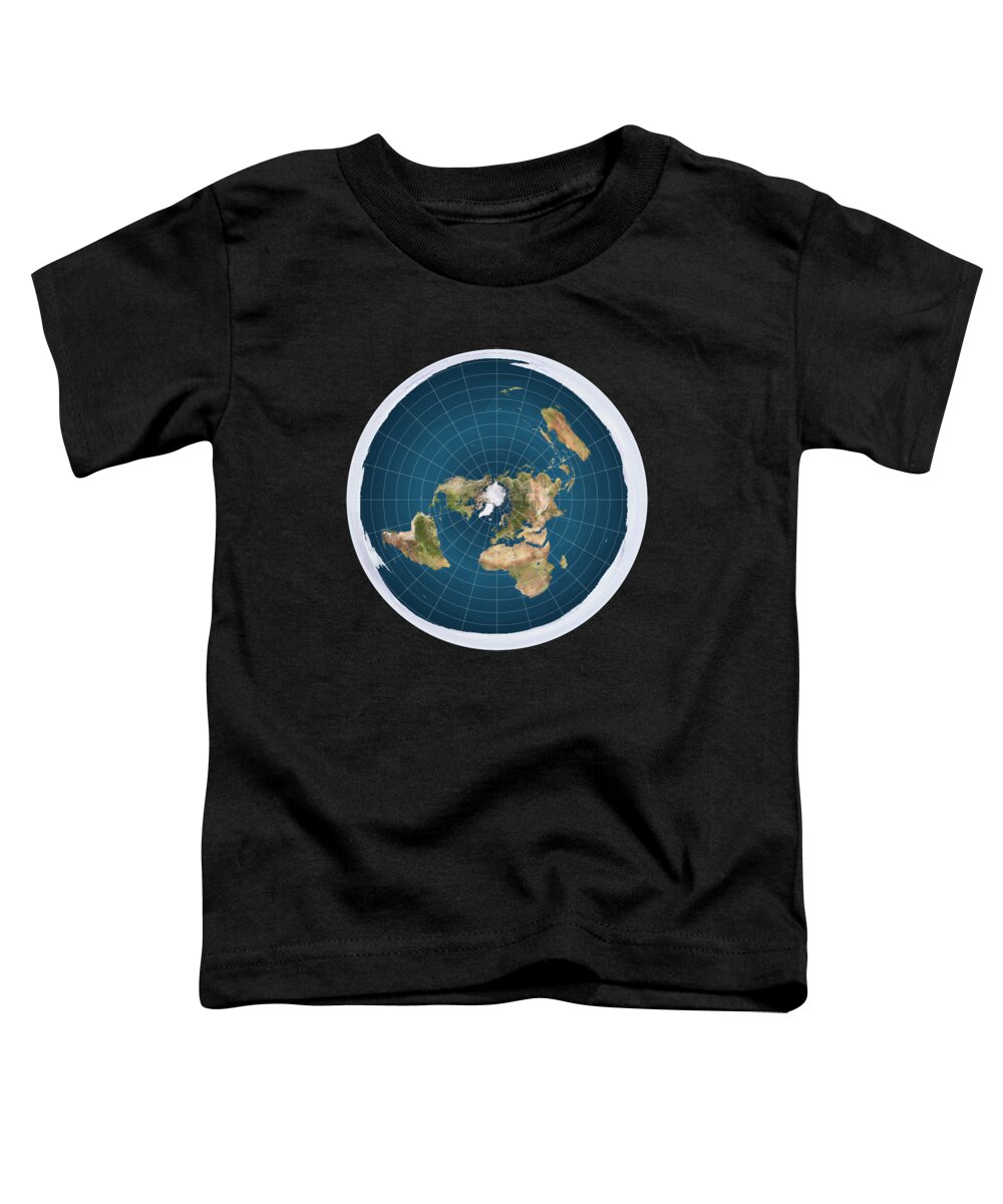 Funny Toddler T-Shirt featuring the digital art Flat Earth by Flippin Sweet Gear