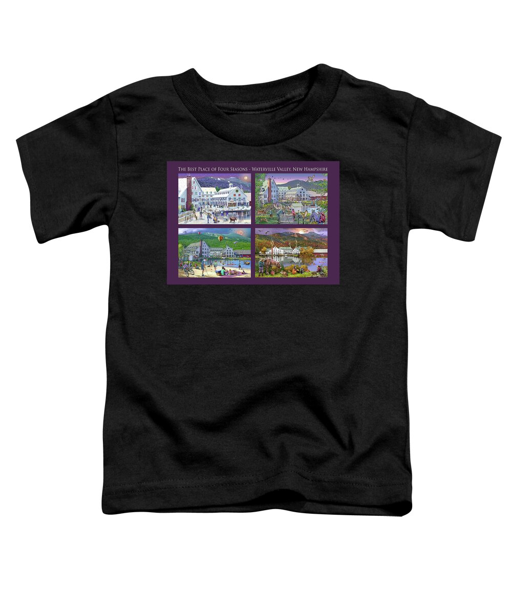 Waterville Valley Toddler T-Shirt featuring the digital art Four Seasons at Waterville Valley, New Hampshire by Nancy Griswold