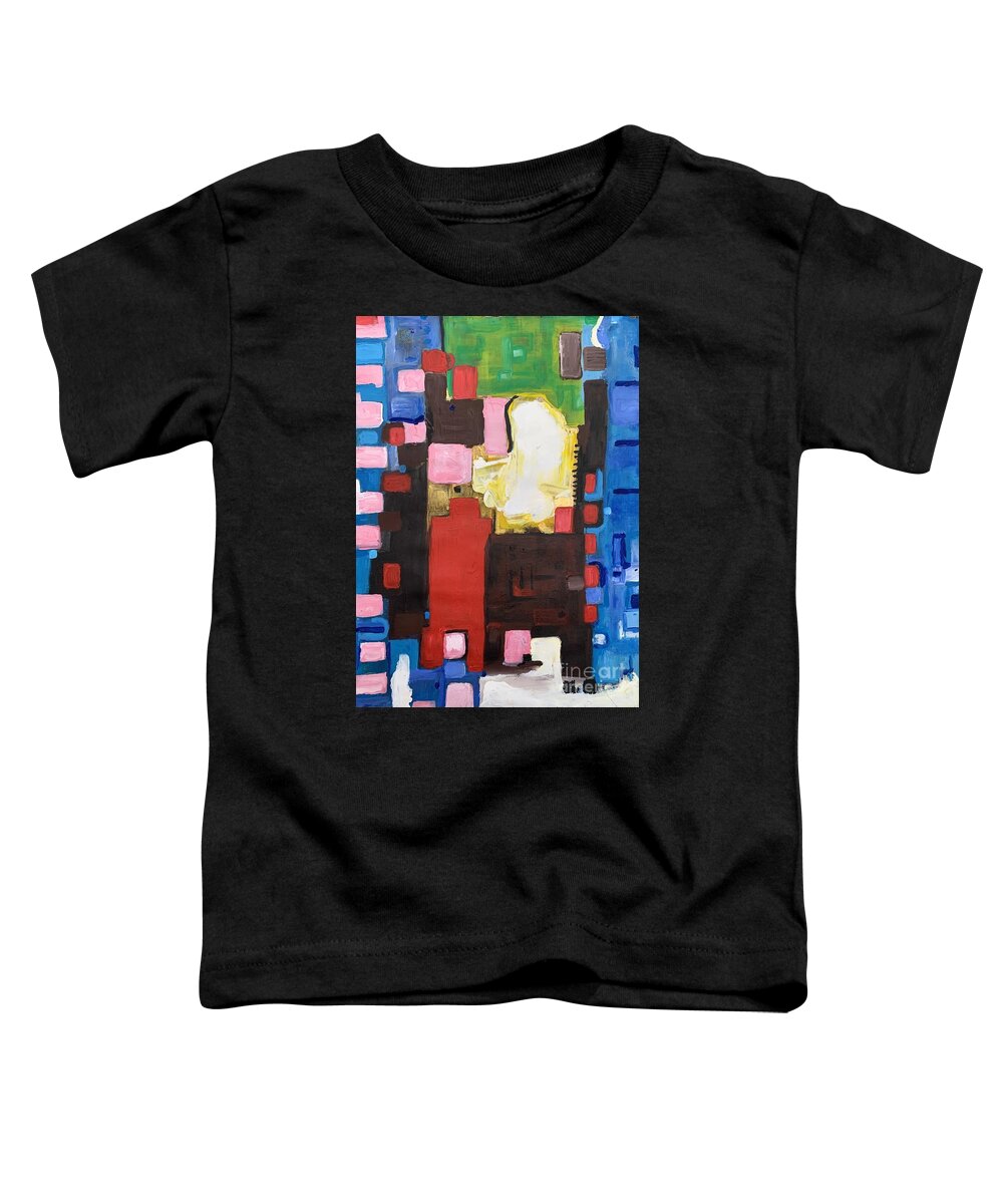 Abstract Art Toddler T-Shirt featuring the painting Frankigary by Denise Morgan