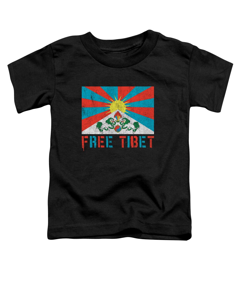 Funny Toddler T-Shirt featuring the digital art Free Tibet by Flippin Sweet Gear