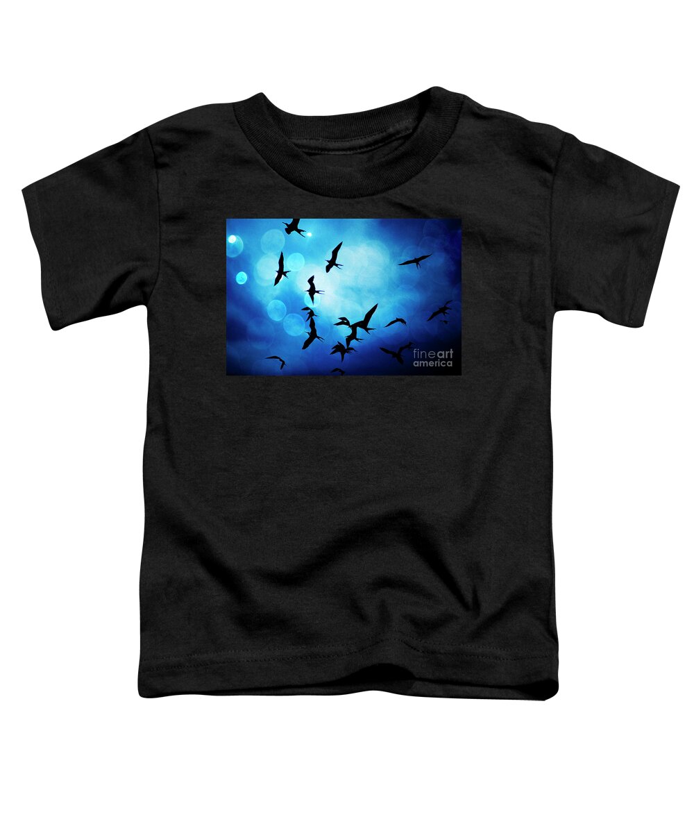 2202 Toddler T-Shirt featuring the photograph Frigate Birds Over Puerto Lopez II by Al Bourassa
