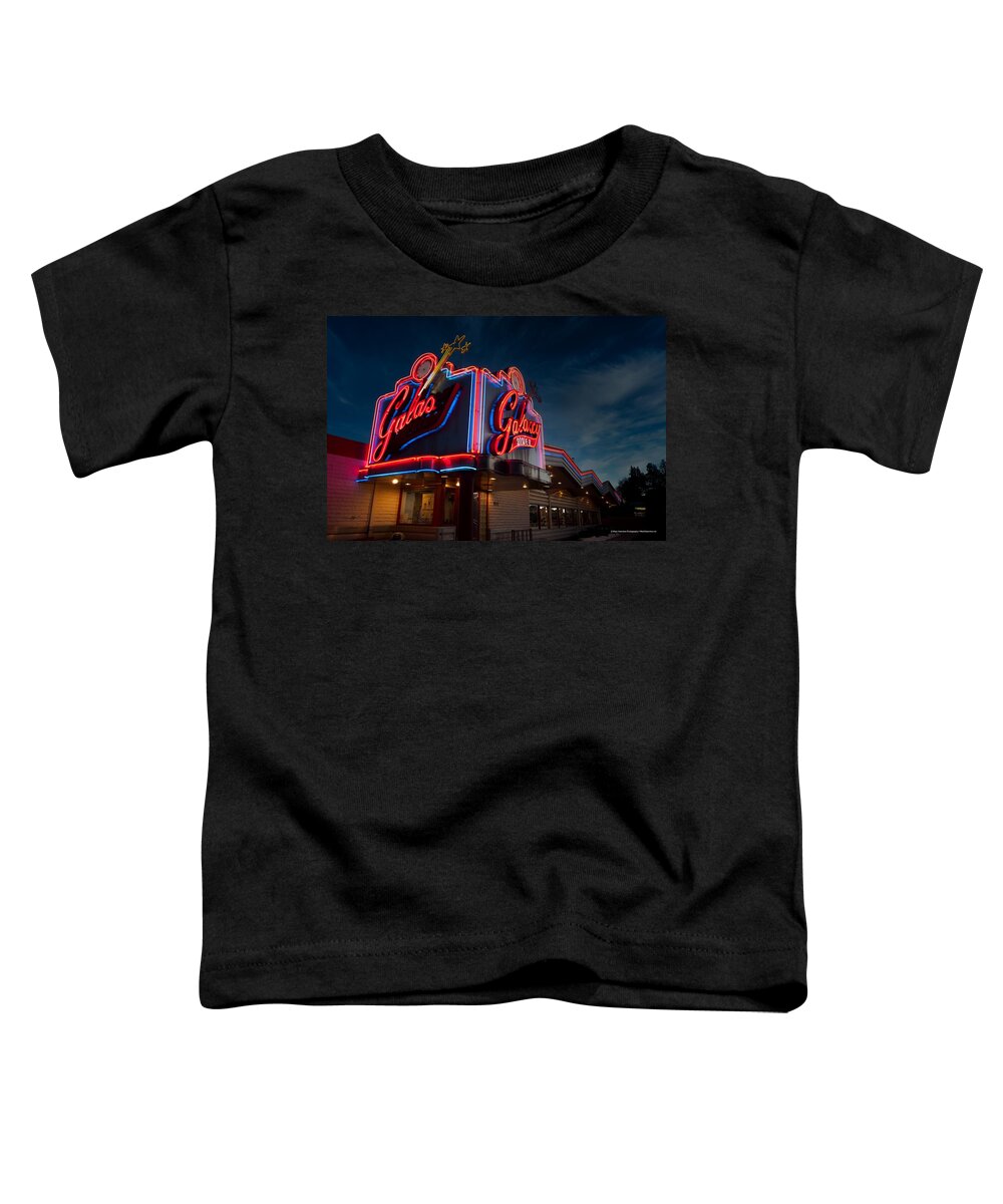Galaxy Diner Toddler T-Shirt featuring the digital art Galaxy Diner Route 66 Arizona by Mark Valentine