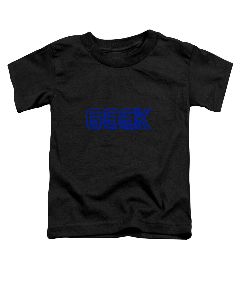 Cool Toddler T-Shirt featuring the digital art Geek White Vintage by Flippin Sweet Gear