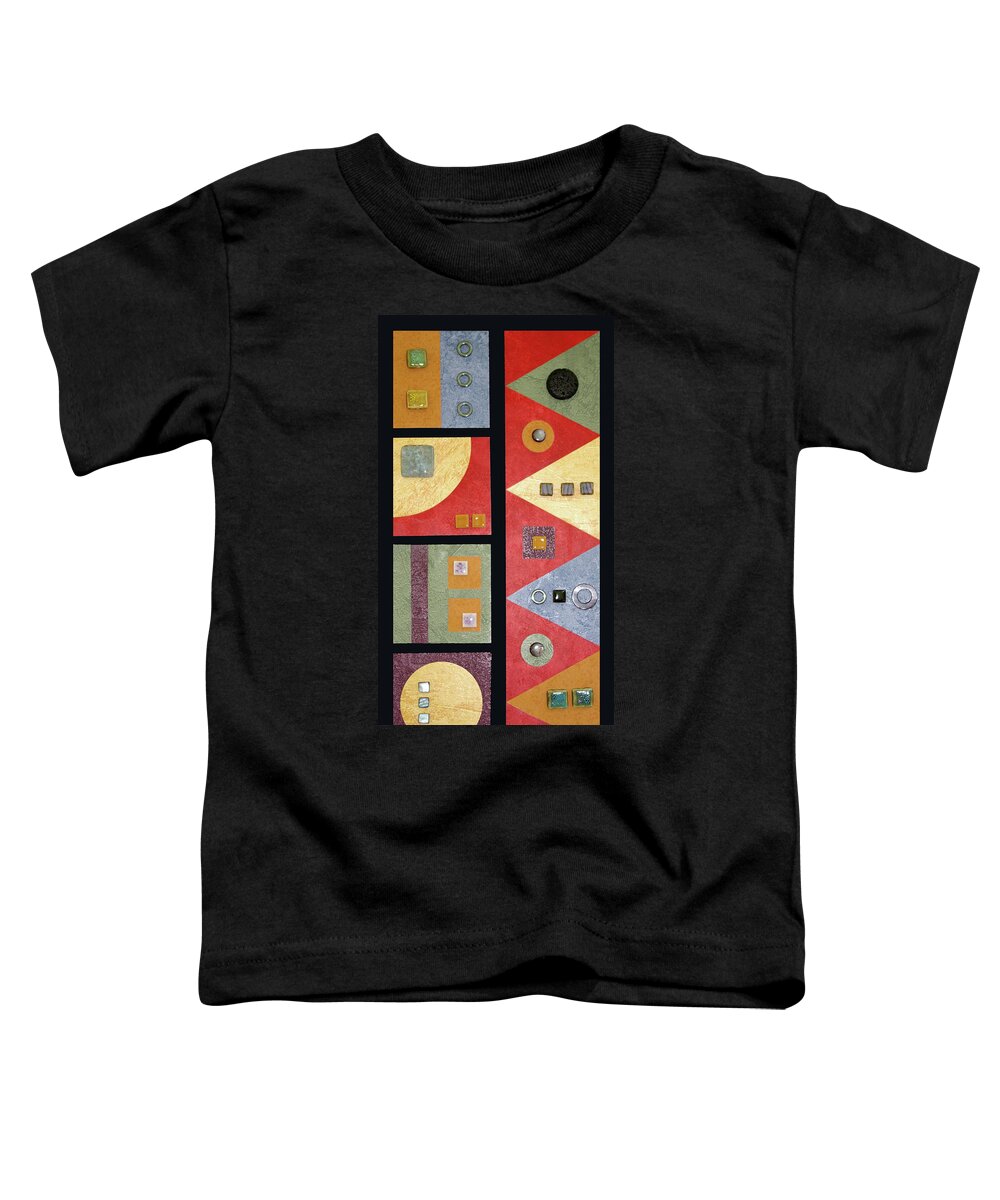 Mixed-media Toddler T-Shirt featuring the mixed media Geometrix by MaryJo Clark