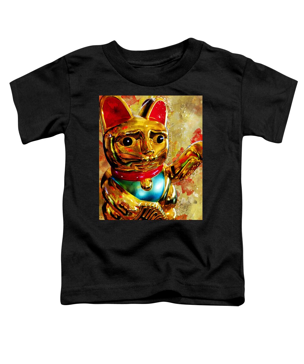 Cat Toddler T-Shirt featuring the digital art Good Fortune by Bonny Puckett
