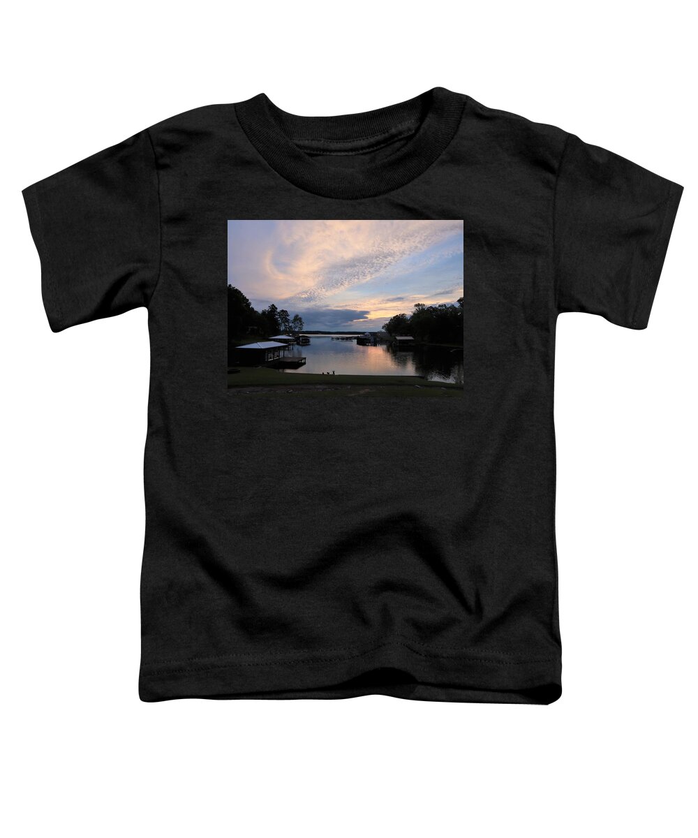 Lake Toddler T-Shirt featuring the photograph Goose Rejoice Sunrise by Ed Williams