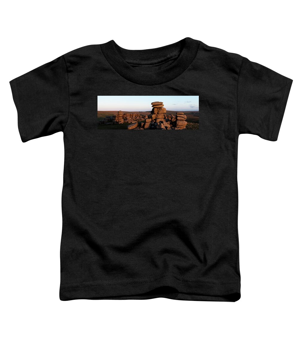 Devon Toddler T-Shirt featuring the photograph Great Staple Tor Dartmoor National Park England Panorama by Sonny Ryse