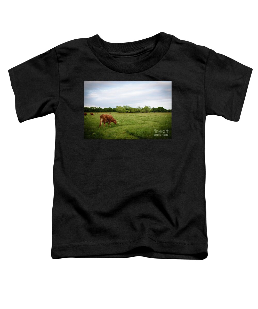 Cow Toddler T-Shirt featuring the photograph Green Pastures by Cheryl McClure