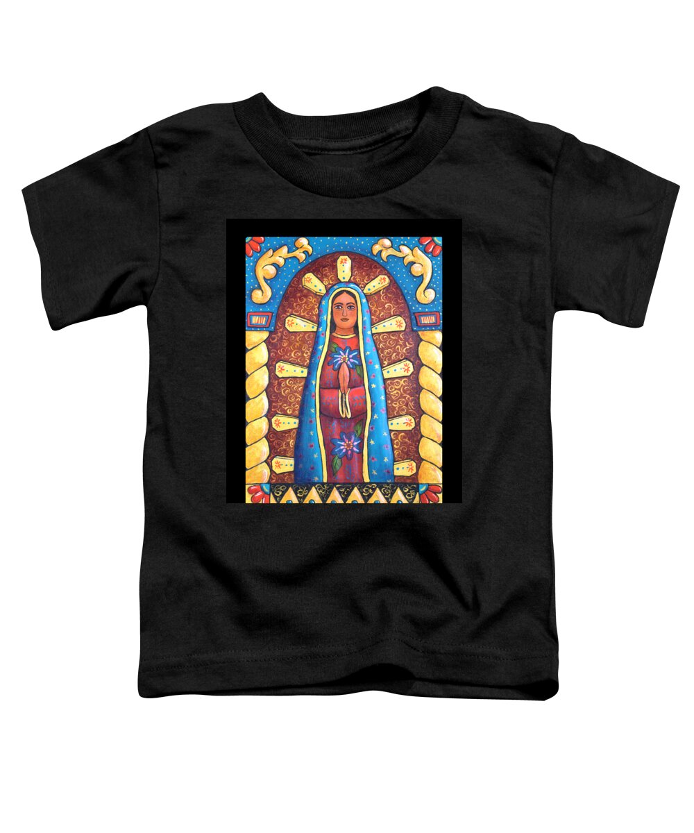 Guadalupe Toddler T-Shirt featuring the painting Guadalupe Retablo by Candy Mayer