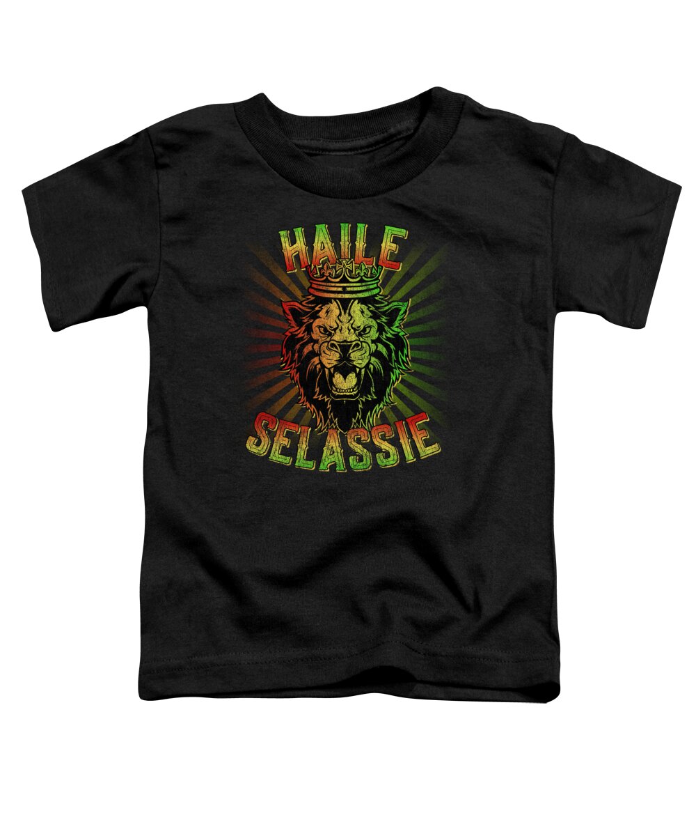 Cool Toddler T-Shirt featuring the digital art Haile Selassie Jah Rastafari by Flippin Sweet Gear