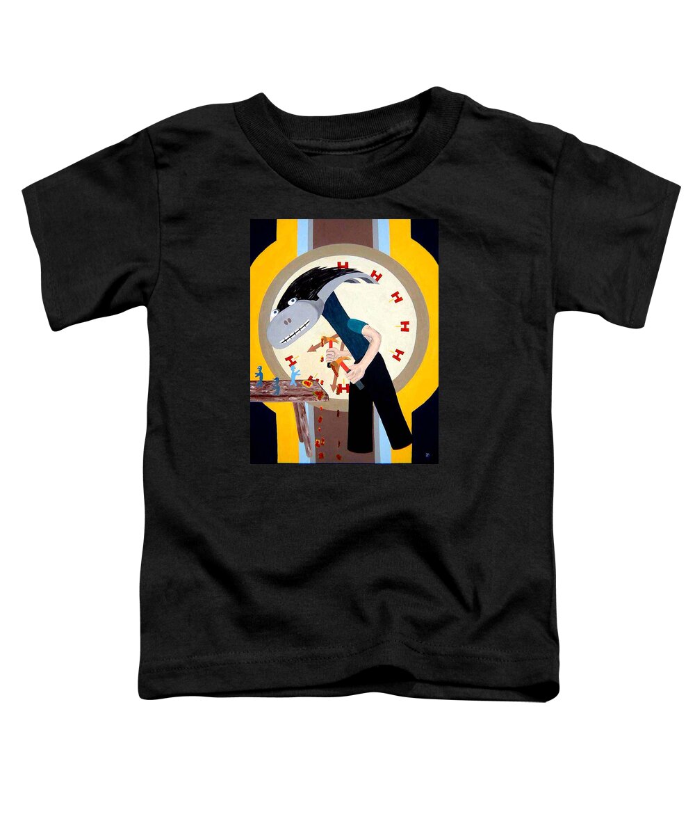 Expressionism Toddler T-Shirt featuring the painting Hammer Time by Dean Stephens